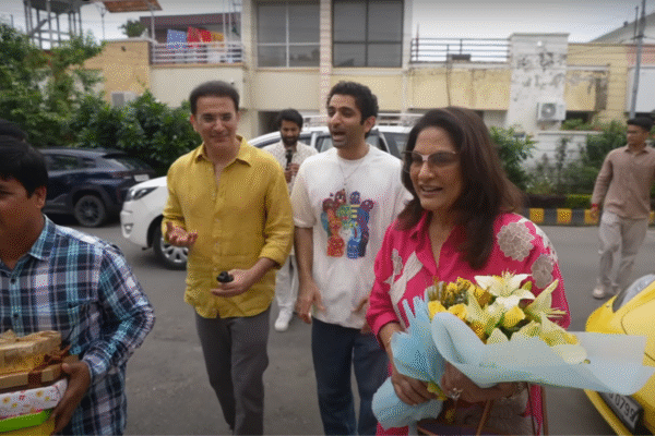 Archana Puran Singh with Sourav Joshi at his home
